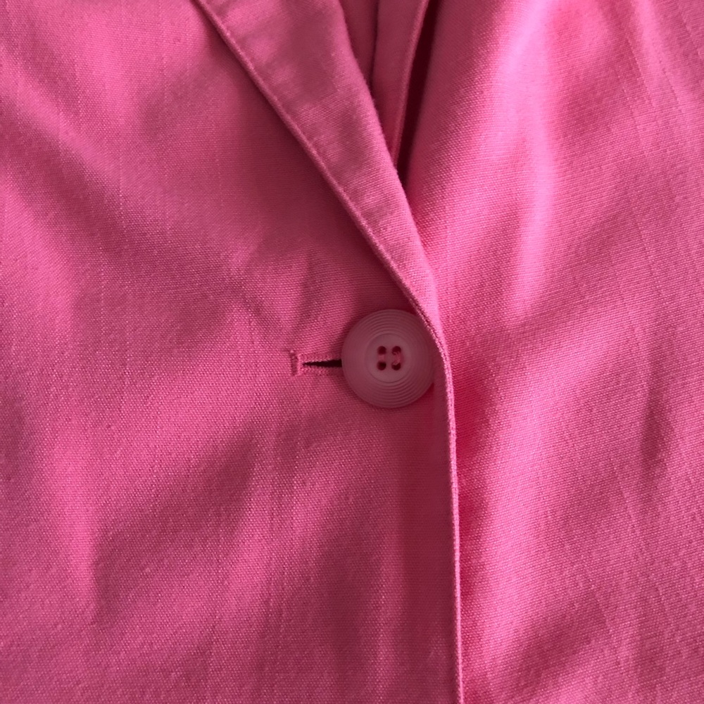Sag Harbor blazer short sleeve coral notch lapel single button lightweight - Picture 3 of 8